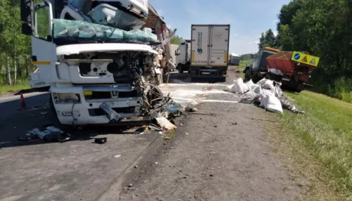 Под Новосибирском водитель КамАЗа погиб в ДТП с грузовиками