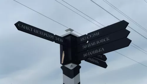 Вандалы в парке Барнаула отломили с верстового столба указатель на Москву