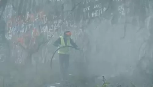Тяжело и дорого: алтайские общественники очистили придорожные скалы от надписей
