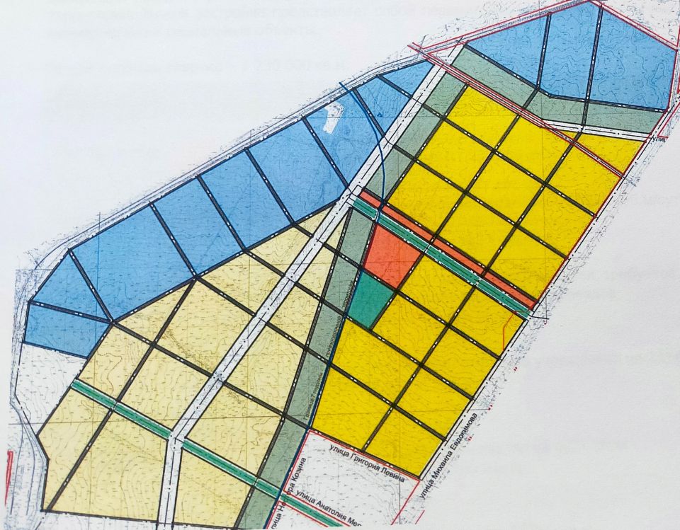 План застройки кварталов у аэропорта в Барнауле