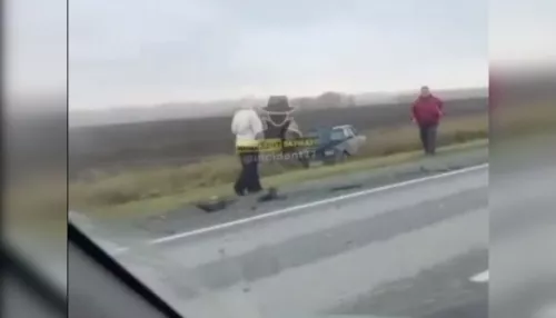 Машина слетела в кювет после ДТП на трассе Заринск – Барнаул