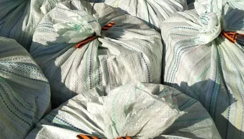 Мешки с мусором на алтайском предприятии перевязали Георгиевскими ленточками