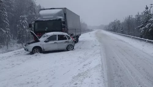 Водитель Лады залетел под грузовичок и погиб на трассе в Алтайском крае