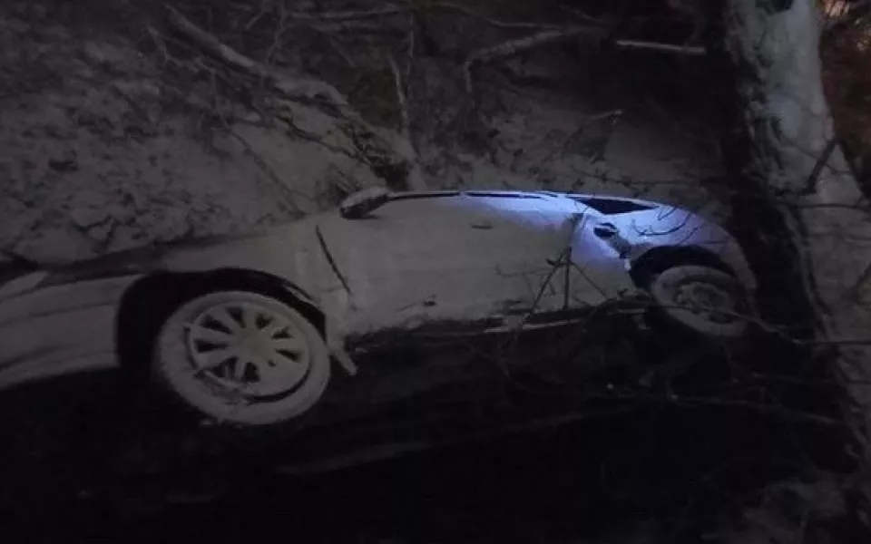 В Барнауле ночью легковой автомобиль слетел с моста