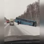 Пассажирский автобус слетел с трассы в Алтайском крае