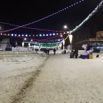 В Сети появились предновогодние фото вечерней площади Сахарова