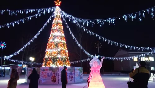 В Барнауле заработал еще один светящийся новогодний городок