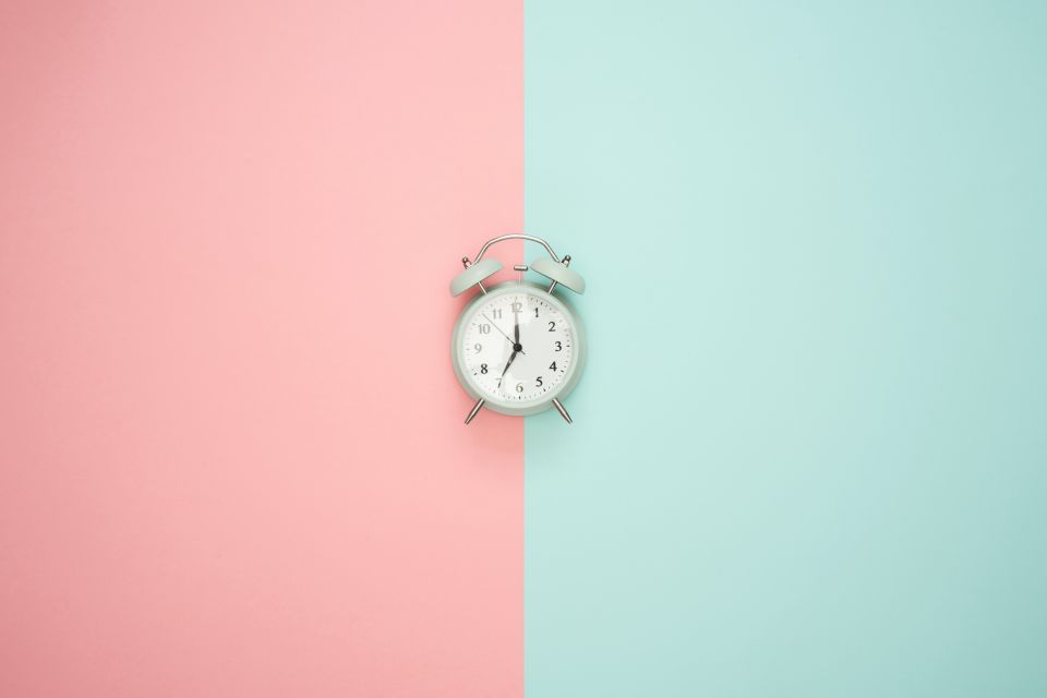 Часы. Розовое и голубое. Половины