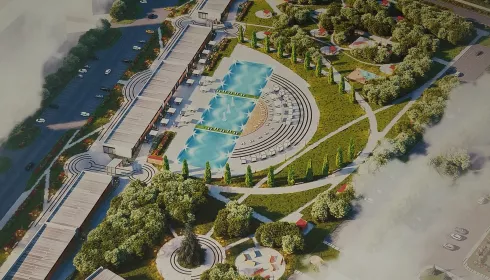 В Барнауле начали возводить жилые дома в новом квартале с парком и бассейном