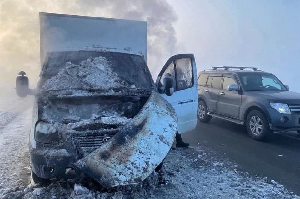 Пожар на трассе Барнаул - Павловск