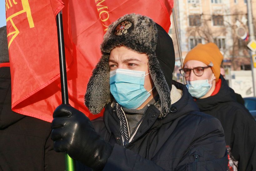 Митинг комсомольцев "Анти-Кап" в Барнауле, 29.11.2020 Фото:Олег Укладов