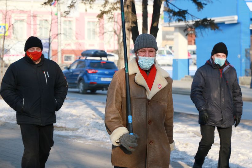 Митинг комсомольцев "Анти-Кап" в Барнауле, 29.11.2020 Фото:Олег Укладов