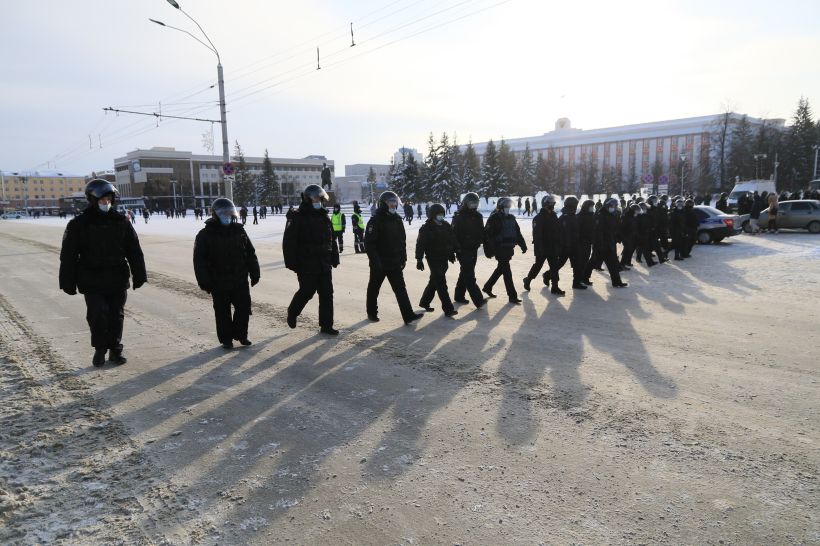 Митинг в поддержку Навального в Барнауле Фото:Олег Укладов