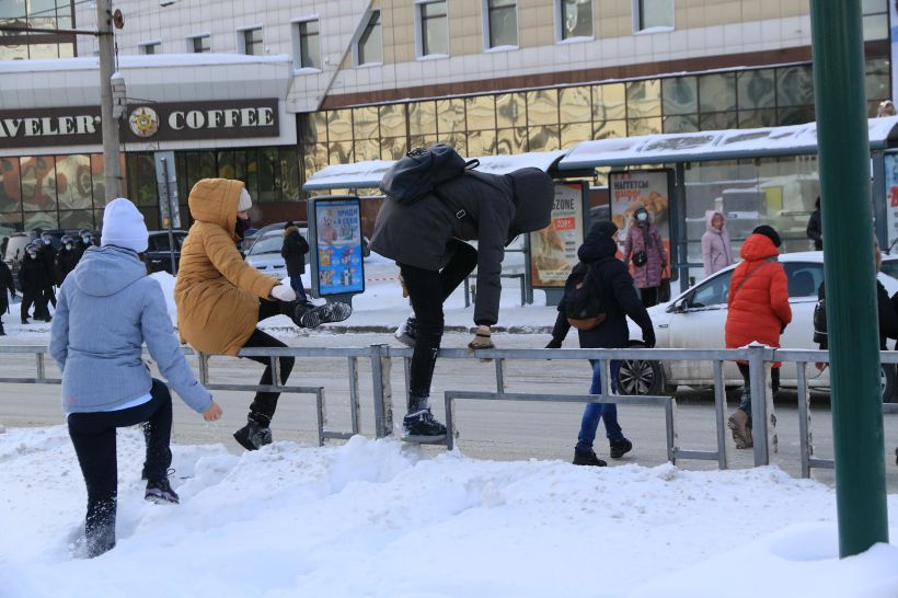 Митинг в поддержку Навального в Барнауле Фото:Олег Укладов