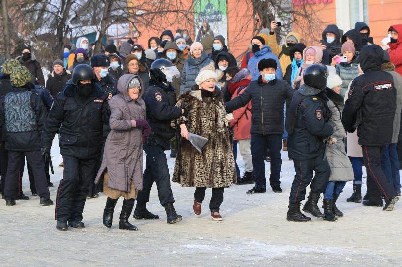 Митинг в поддержку Навального в Барнауле Фото:Олег Укладов