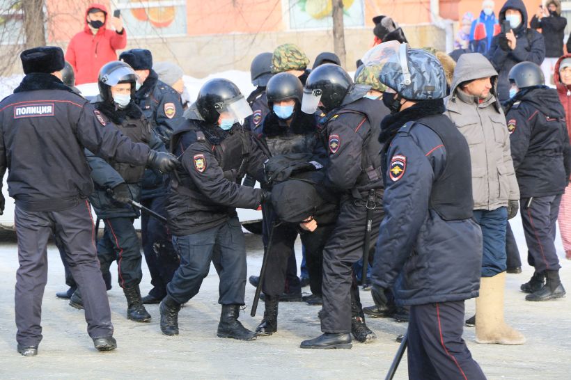 Митинг в поддержку Навального в Барнауле Фото:Олег Укладов