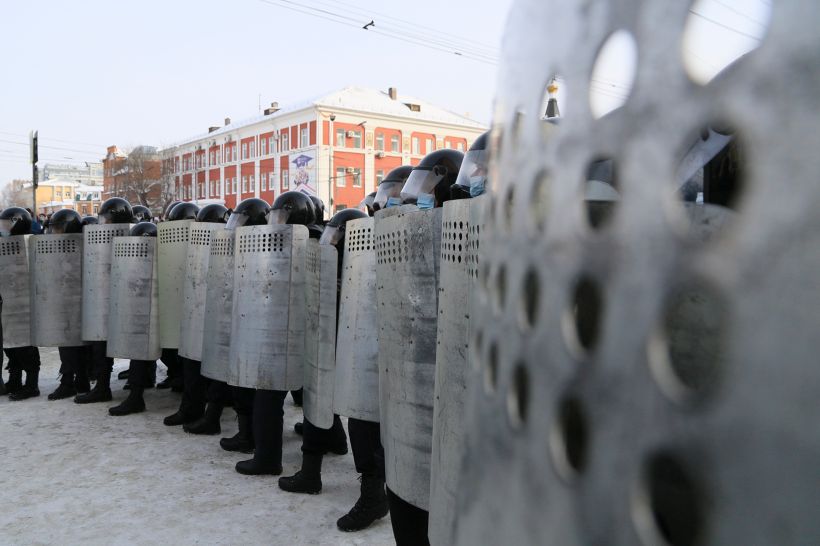 Митинг в поддержку Навального в Барнауле Фото:Олег Укладов