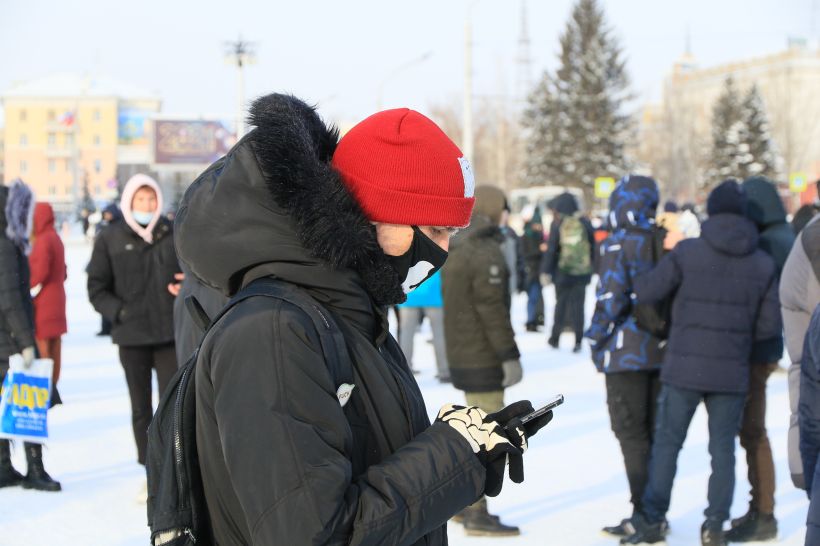 Митинг в поддержку Навального в Барнауле Фото:Олег Укладов