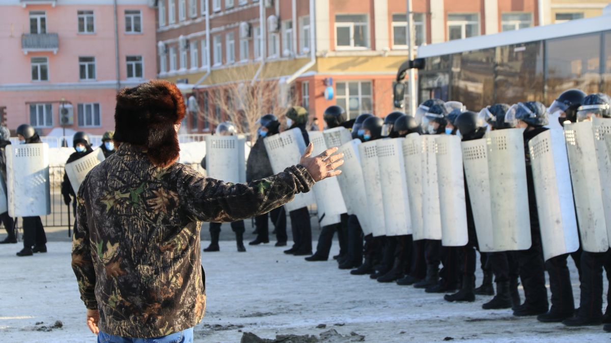 Несанкционированный митинг в Барнауле 