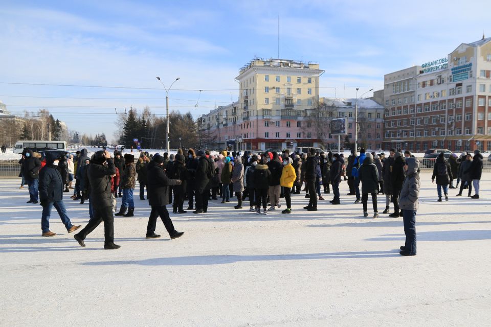 Несанкционированный митинг в Барнауле 