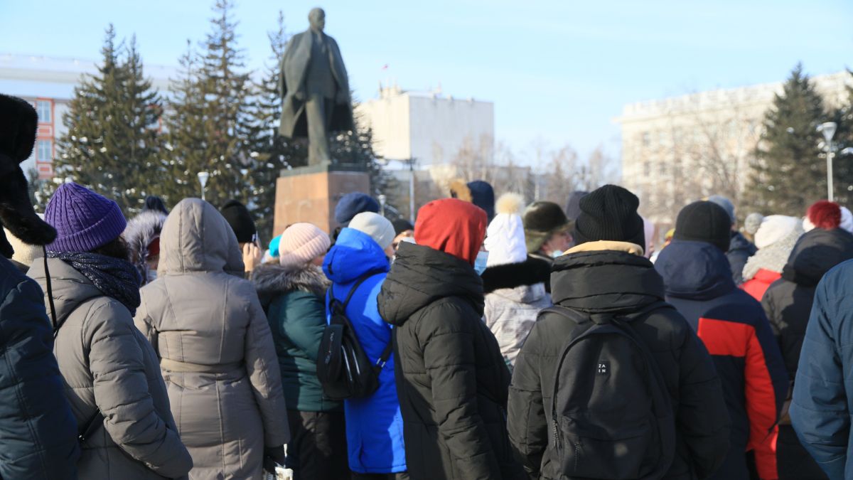 Несанкционированный митинг в Барнауле 31.01.2021