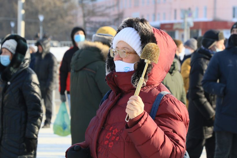 Несанкционированный митинг в Барнауле 31.01.2021 Фото:Олег Укладов