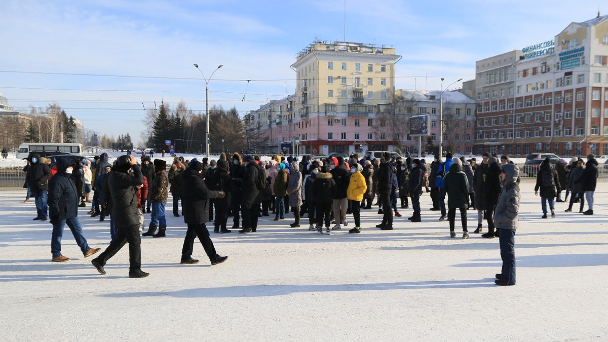Несанкционированный митинг в Барнауле 31.01.2021