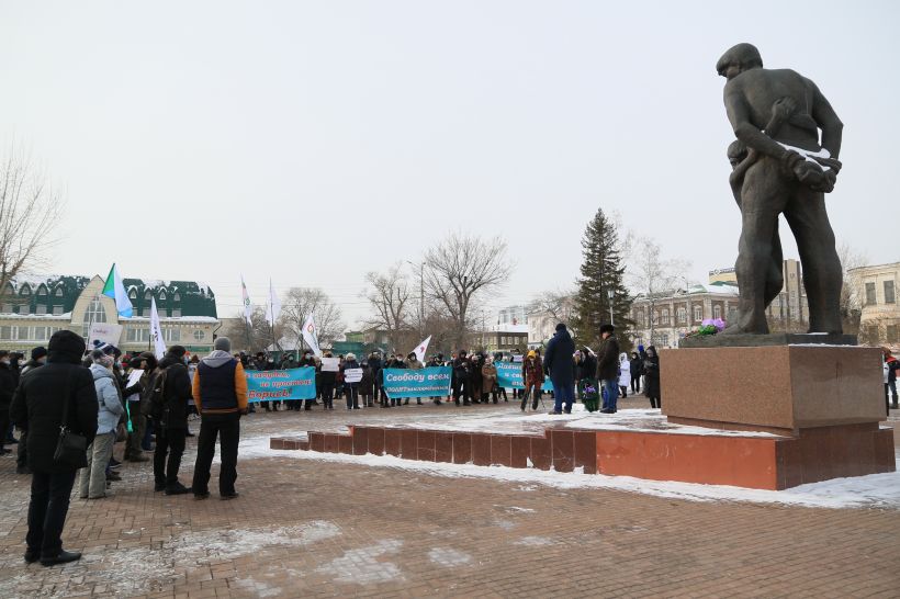 Акция памяти Бориса Немцова в Барнауле 28.02.2021 Фото:Олег Укладов