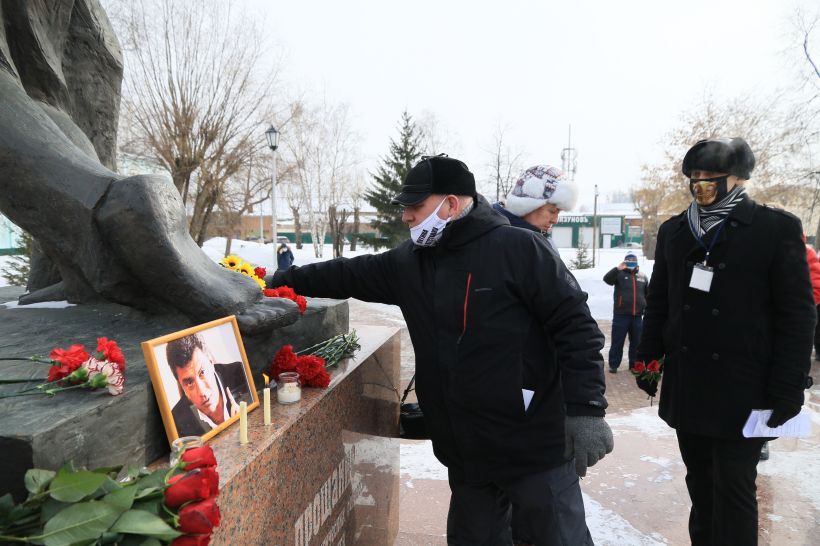 Акция памяти Бориса Немцова в Барнауле 28.02.2021 Фото:Олег Укладов