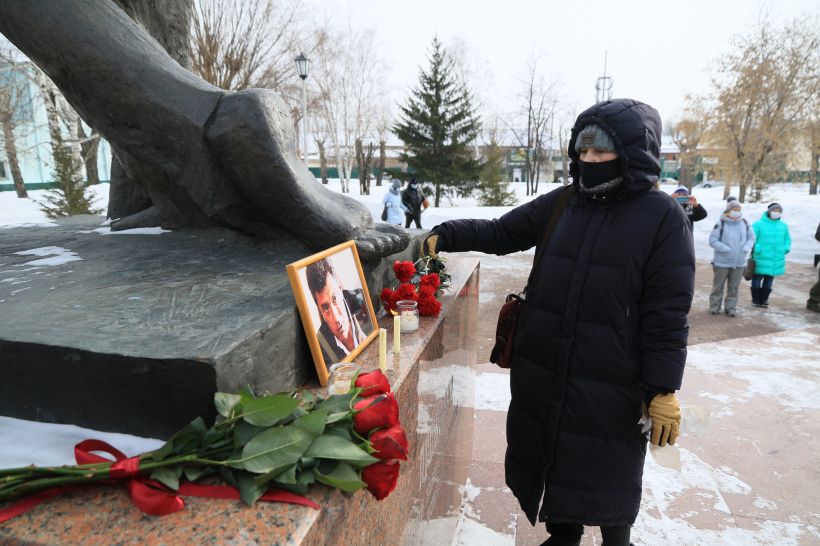 Акция памяти Бориса Немцова в Барнауле 28.02.2021 Фото:Олег Укладов