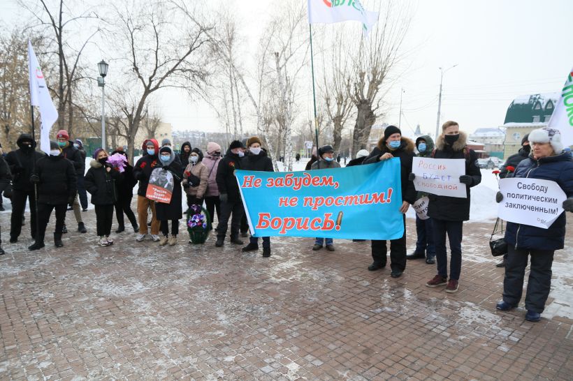 Акция памяти Бориса Немцова в Барнауле 28.02.2021 Фото:Олег Укладов