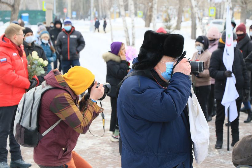 Акция памяти Бориса Немцова в Барнауле 28.02.2021 Фото:Олег Укладов