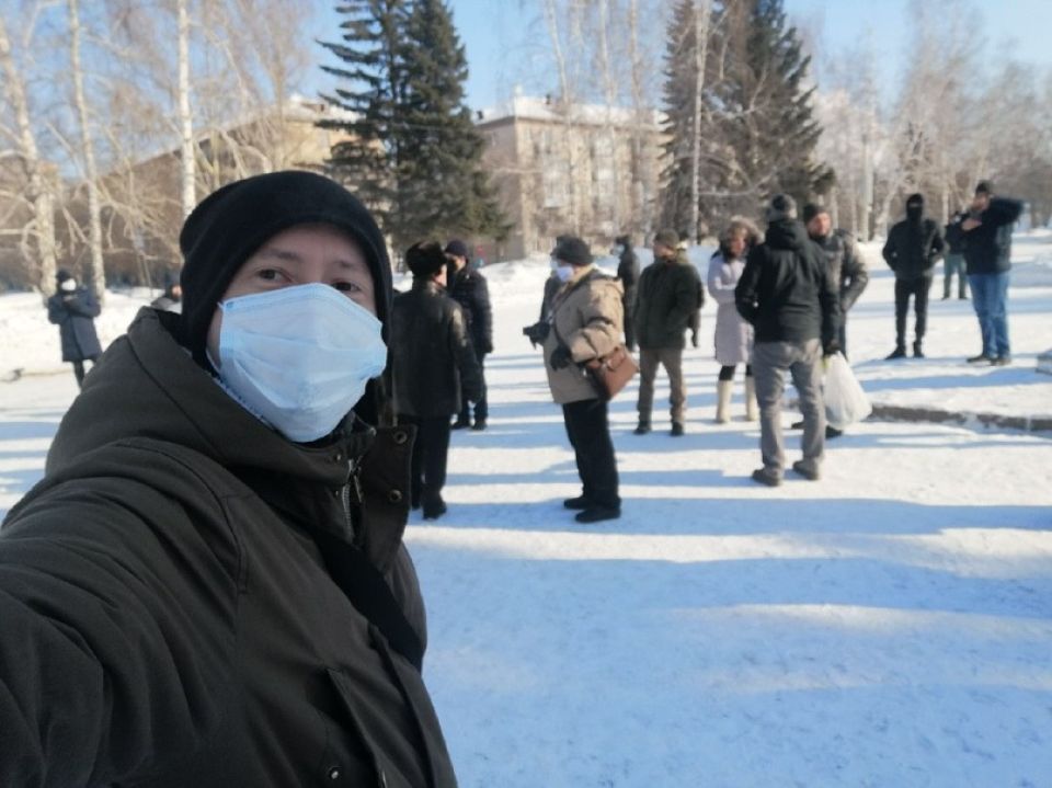 Антон Арцибашев на несостоявшемся митинге КПРФ 23 февраля