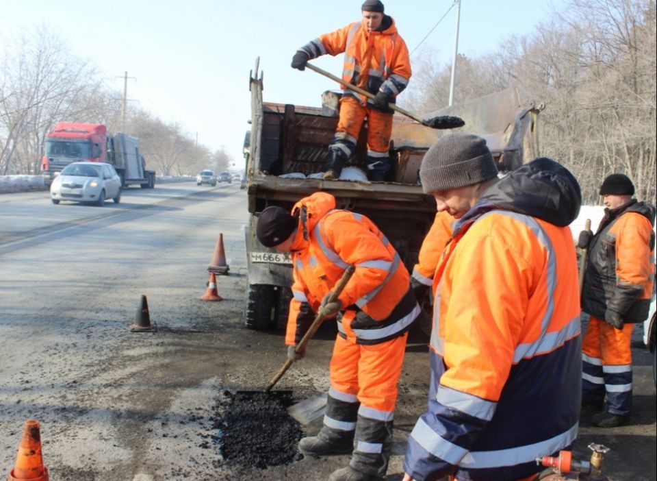 Ремонт дороги в Барнауле