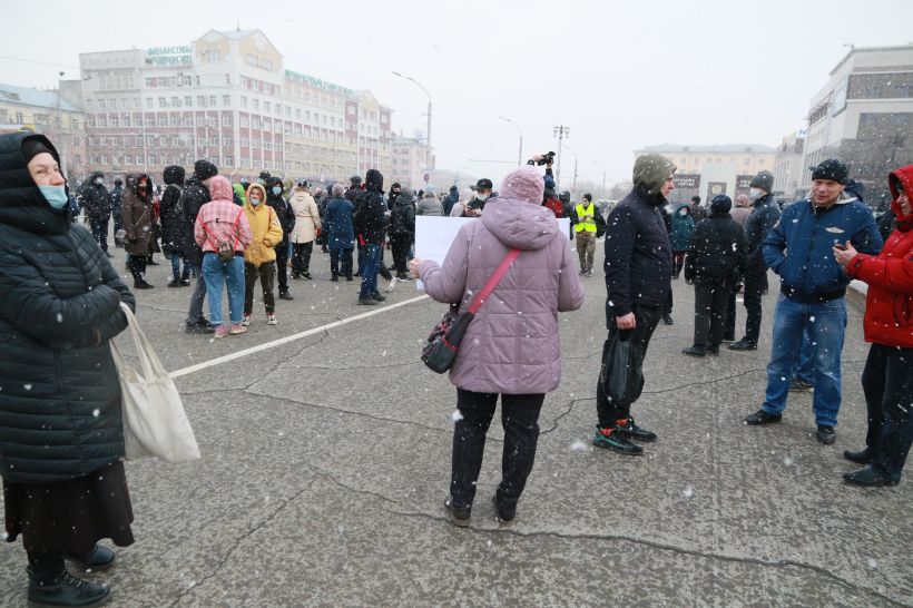 Митинг за Навального в Барнауле, 21.04.2021 Фото:Олег Укладов