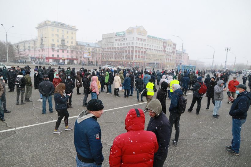 Митинг за Навального в Барнауле, 21.04.2021 Фото:Олег Укладов
