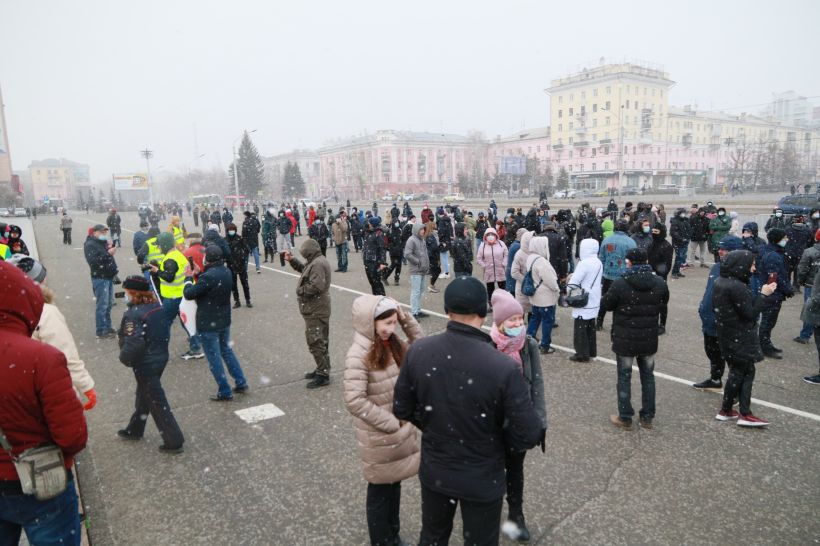 Митинг за Навального в Барнауле, 21.04.2021 Фото:Олег Укладов