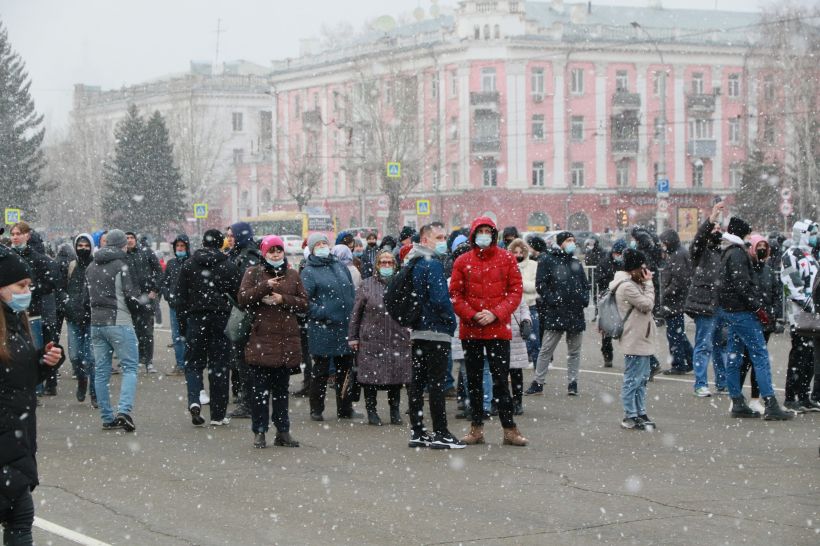 Митинг за Навального в Барнауле, 21.04.2021 Фото:Олег Укладов