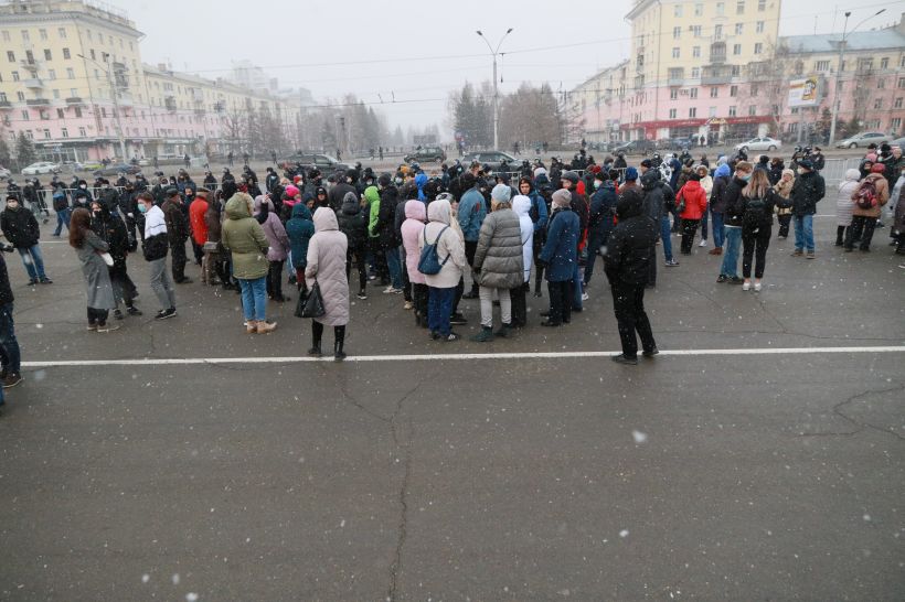 Митинг за Навального в Барнауле, 21.04.2021 Фото:Олег Укладов