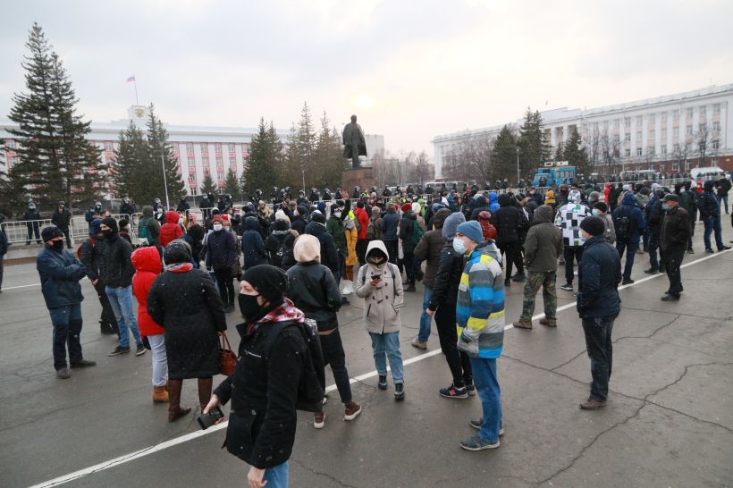 Митинг за Навального в Барнауле, 21.04.2021 Фото:Олег Укладов