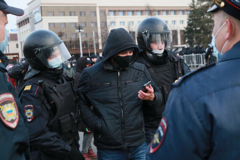 Митинг за Навального в Барнауле, 21.04.2021 Фото:Олег Укладов