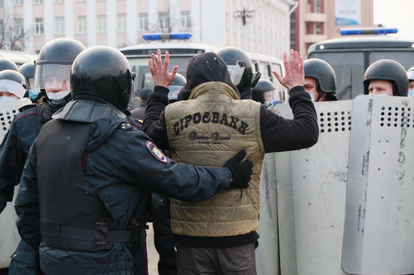Митинг за Навального в Барнауле, 21.04.2021 Фото:Олег Укладов
