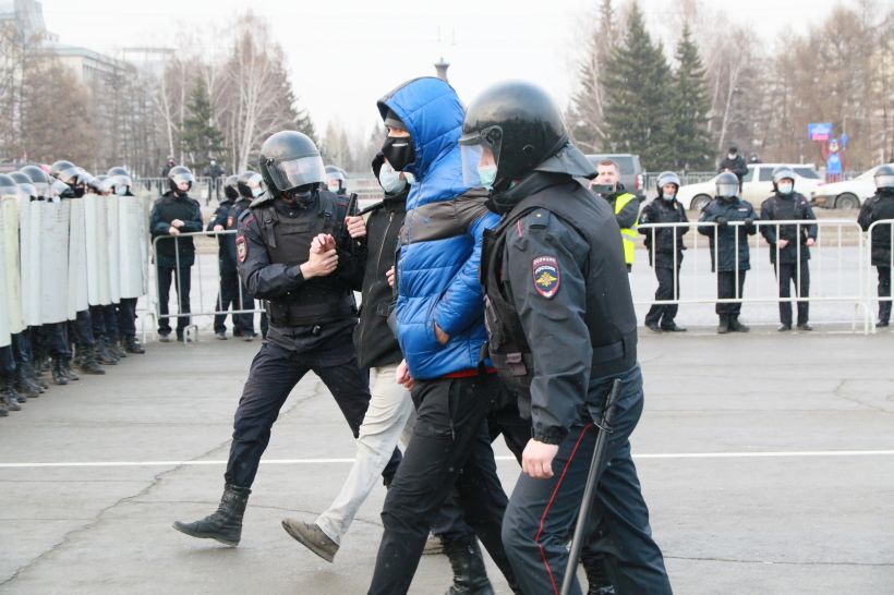 Митинг за Навального в Барнауле, 21.04.2021 Фото:Олег Укладов