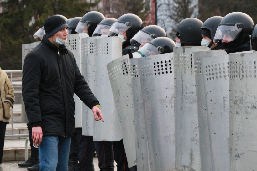 Митинг за Навального в Барнауле, 21.04.2021 Фото:Олег Укладов