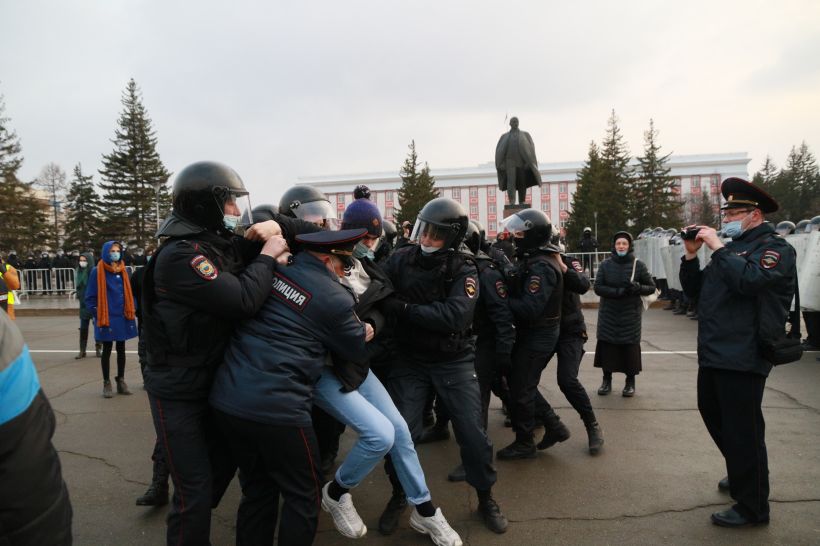 Митинг за Навального в Барнауле, 21.04.2021 Фото:Олег Укладов