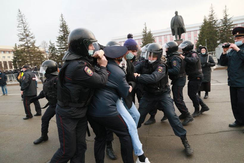 Митинг за Навального в Барнауле, 21.04.2021 Фото:Олег Укладов