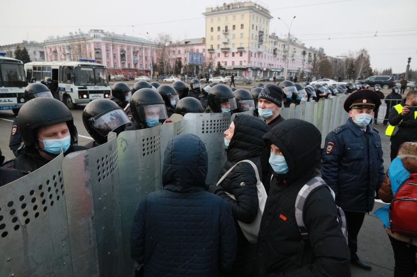 Митинг за Навального в Барнауле, 21.04.2021 Фото:Олег Укладов