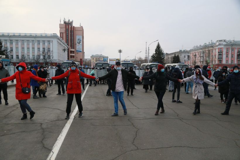 Митинг за Навального в Барнауле, 21.04.2021 Фото:Олег Укладов