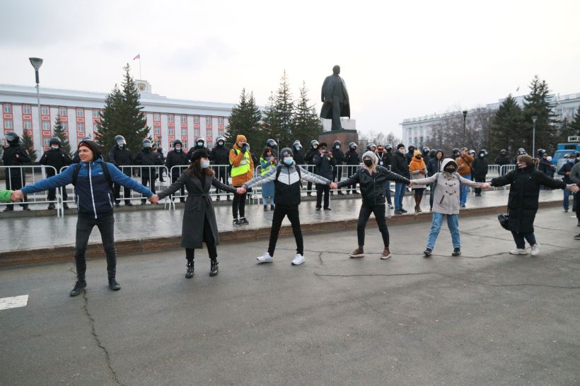 Митинг за Навального в Барнауле, 21.04.2021 Фото:Олег Укладов