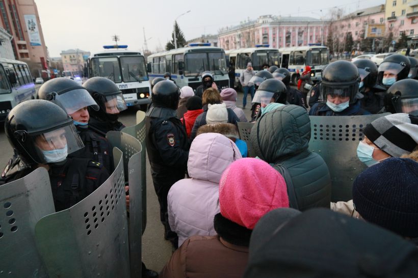 Митинг за Навального в Барнауле, 21.04.2021 Фото:Олег Укладов